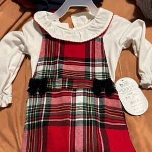 Plaid Red and White Kids One Piece